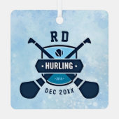 モノグラムカスタムイニシャルハーリングゲーリックエンブレム メタルオーナメント (裏面)