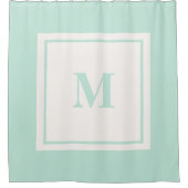 モノグラムカスタムイニシャルミントグリーン シャワーカーテン (正面)