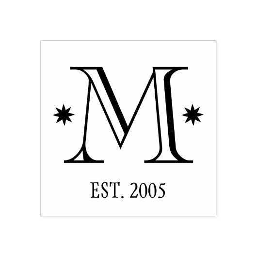 モノグラムカスタムイニシャル日付ファミリーの追加 ラバースタンプ (インプリント)