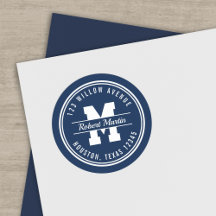 モノグラムカスタムカラーバーシティスタイル差出人住所