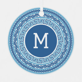 モノグラムカスタムギリシャ文字パターン メタルオーナメント