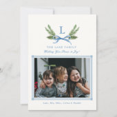 モノグラムカスタムクレスト写真ホリデーカード シーズンカード (正面)