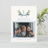 モノグラムカスタムクレスト写真ホリデーカード シーズンカード (スタンド正面)