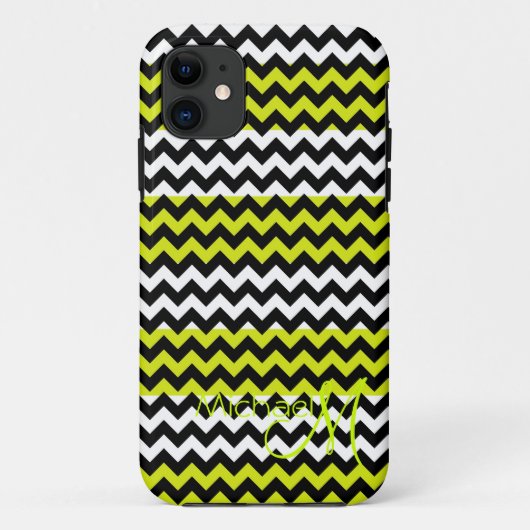 モノグラムカスタムグリーンホワイトシェブロンジグザグザグザ Case-Mate iPhoneケース (裏面)