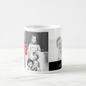 モノグラムカスタムコラージュ写真マグカップ – 赤 コーヒーマグカップ (中央)