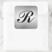 モノグラムカスタムシルバー金属ルックステッカーの追加 スクエアシール (バッグ)