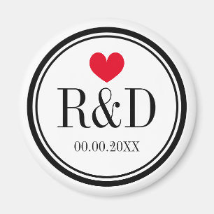 モノグラムカスタムハート結婚式パーティーの好意マグネット マグネット