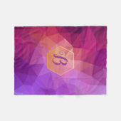 モノグラムカスタムバイオレットと紫のグラフィックパターン フリースブランケット (正面(横))