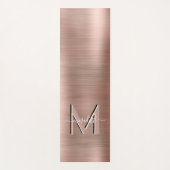 モノグラムカスタムバラ金ゴールドブラシ付きメタリックスクリプト ヨガマット (正面)