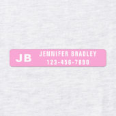 モノグラムカスタムパーソナライズされた名少女ピンクパープル ラベル (デザイン1)