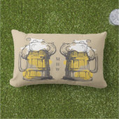 モノグラムカスタムビアイラストレーション装飾用クッション アウトドアクッション (芝生)