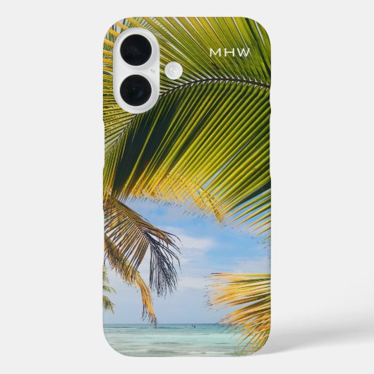 モノグラムカスタムビーチパームスフォンケース Case-Mate iPhoneケース (裏面)
