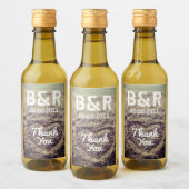 モノグラムカスタムビーチ結婚式フォトミニボトル ワインラベル (ボトル)