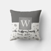 モノグラムカスタムピローググレー及び白デザイン クッション (裏面)