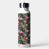 モノグラムカスタムピンクフラミンゴス熱帯パターン ウォーターボトル (左面)