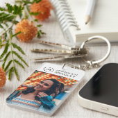 モノグラムカスタムフォトパーソナライズされたフォト名 キーホルダー (正面右)