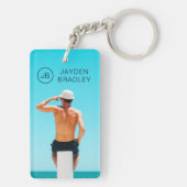 モノグラムカスタムフォトパーソナライズされたフォト名 キーホルダー (裏面)