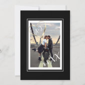 モノグラムカスタムフォトQRコード金ゴールドブラック 招待状 (裏面)