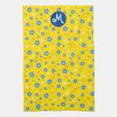 モノグラムカスタムフローラプリント キッチンタオル (縦)