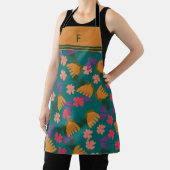 モノグラムカスタムフローラモダングリーン女性 エプロン (インサイチュ)