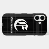 モノグラムカスタムブラックプレイド Case-Mate iPhoneケース (裏面 (横))
