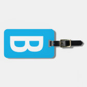 モノグラムカスタムブルーのアクリル旅行荷物タグ ラゲッジタグ (正面横)