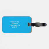 モノグラムカスタムブルーのアクリル旅行荷物タグ ラゲッジタグ (裏面横)