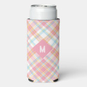 モノグラムカスタムプレイド/タータンチェックパターン スリム缶クーラー (Seltzer裏面)