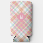 モノグラムカスタムプレイド/タータンチェックパターン スリム缶クーラー (正面)