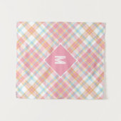 モノグラムカスタムプレイド/タータンチェックパターン タペストリー (正面(横))