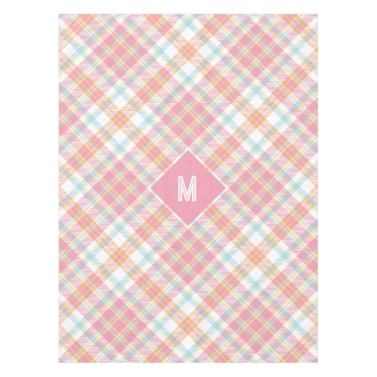 モノグラムカスタムプレイド/タータンチェックパターン テーブルクロス (正面)