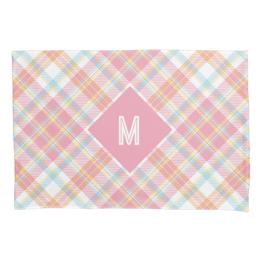 モノグラムカスタムプレイド/タータンチェックパターン 枕カバー (正面)