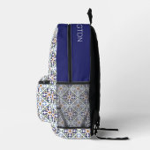 モノグラムカスタムポルトガルのタイルのパターン プリントバックパック (右)