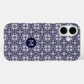 モノグラムカスタムポルトガルのタイルのパターン Case-Mate iPhoneケース (裏面 (横))
