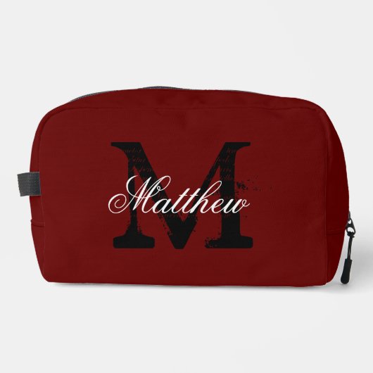 モノグラムカスタムマルーン赤トイレタリー旅行バッグキット ドップキット (正面)