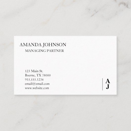 モノグラムカスタムミニマル主義者 名刺 (裏面)