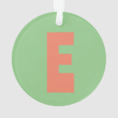 モノグラムカスタムミントコーラルピンクピーチ オーナメント (裏面)