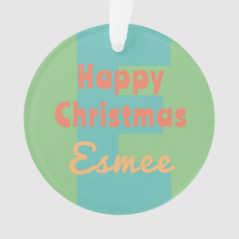 モノグラムカスタムミントコーラルピンクピーチ オーナメント