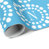 モノグラムカスタムライトブルーラッピング紙 ラッピングペーパー (ロールコーナー)