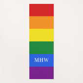 モノグラムカスタムレインボー国旗ヨガマット ヨガマット (正面)