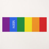 モノグラムカスタムレインボー国旗ヨガマット ヨガマット (正面(横))