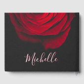 モノグラムカスタムレッドローズヴィンテージ写真黒 ゲストブック (裏面)