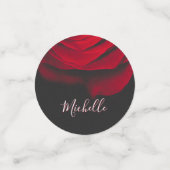 モノグラムカスタムレッドローズヴィンテージ写真黒 コンフェッティ (スモール正面)