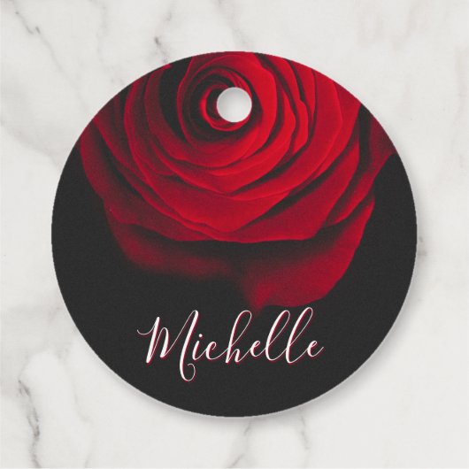 モノグラムカスタムレッドローズヴィンテージ写真黒 フェイバータグ (裏面)