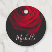 モノグラムカスタムレッドローズヴィンテージ写真黒 フェイバータグ (正面)