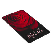 モノグラムカスタムレッドローズヴィンテージ写真黒 マグネット (右側)