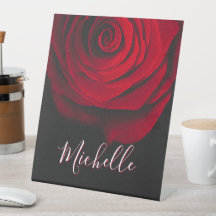 モノグラムカスタムレッドローズヴィンテージ写真黒