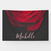 モノグラムカスタムレッドローズヴィンテージ写真黒 横断幕 (横)