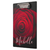 モノグラムカスタムレッドローズヴィンテージ写真 クリップボード (左)