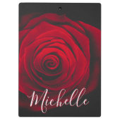 モノグラムカスタムレッドローズヴィンテージ写真 クリップボード (裏面)